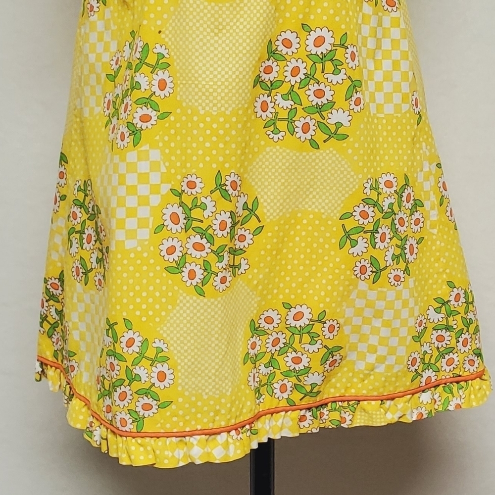 Rare Vintage 1960s Sears JR Bazaar Mod Yellow Checkered Daisy Full Apron Bikini - Picture 8 of 16